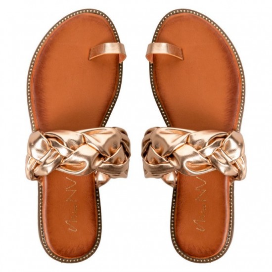 ΓΥΝΑΙΚΕΙΑ ΠΑΠΟΥΤΣΙΑ FLAT SANDALS ΧΡΥΣΟ 1736