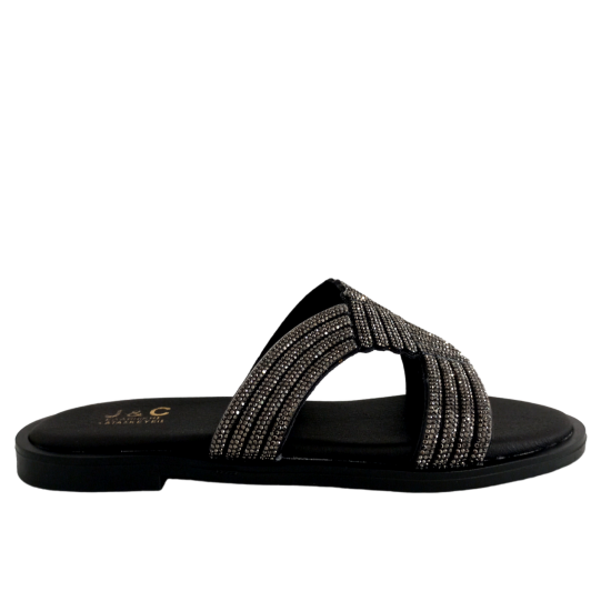 ΓΥΝΑΙΚΕΙΑ ΠΑΠΟΥΤΣΙΑ FLAT SANDALS  ΜΑΥΡΟ